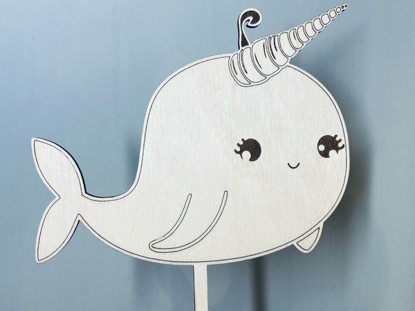 Narwhal Cake Topper - Unpainted